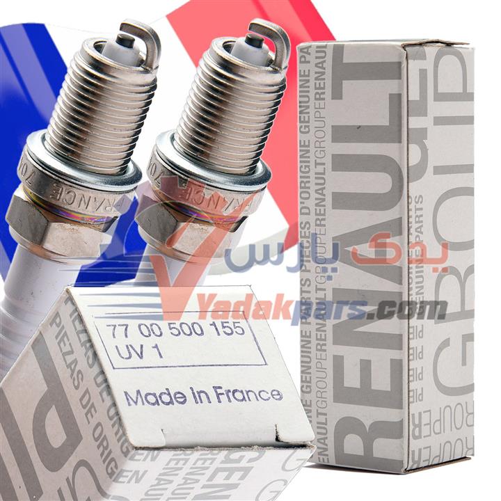 شمع نیکل پایه کوتاه رنو فرانسه Renault (بسته۴عددی) RENAULT Spark Plug 77 00 500 155 UV1